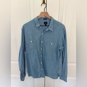 J. Crew Chambray Denim Shirt, Size Large
